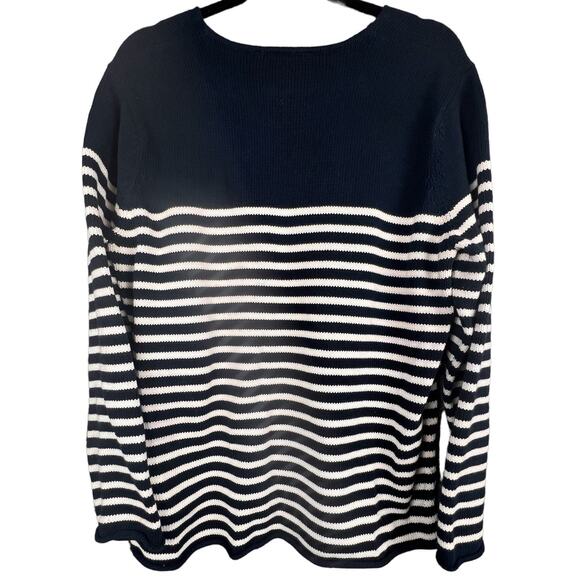 Norton Sweater - Womens PXL- Studio Petites Blue & White Stripe and Anchor - Picture 2 of 5
